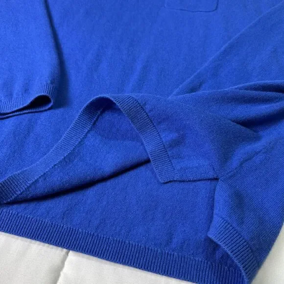 Talbots Royal Blue Round Neck Long Sleeve Lightweight Sweater w/Pocket, Size XL - Picture 5 of 10